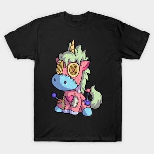 Pastel Goth Kawaii Unicorn Anime Creepy Cute Voodoo Doll T-Shirt